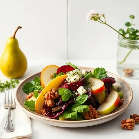 Radicchio, Pear & Walnut Salad with Blue Cheese
