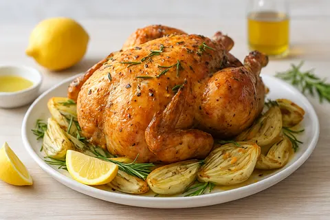 Lemon-Rosemary Roast Chicken & Fennel