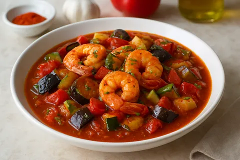 Spicy Shrimp & Eggplant Stew