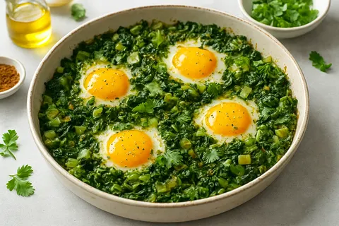 Green Shakshuka with Kale and Leeks