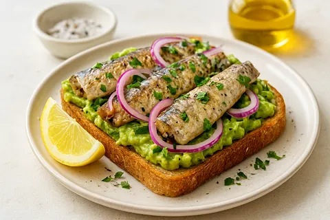 Sardine-Avocado Open Breakfast