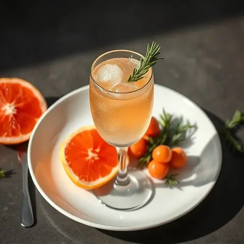 Sparkling Rosemary & Grapefruit Mocktail (No Sugar)