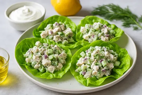 Greek Yogurt Chicken Salad Lettuce Cups