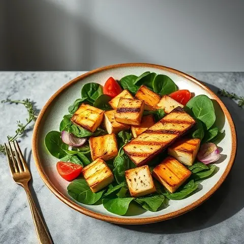 Masala Grilled Paneer & Spinach Salad