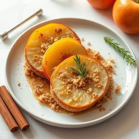 Baked Cinnamon-Apple Slices with Almond Crust