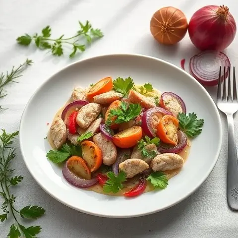Greek Sardine Salad with Red Onion & Parsley