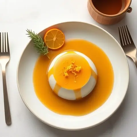 6 Miso-Free Caramel Panna Cotta with Yuzu Zest