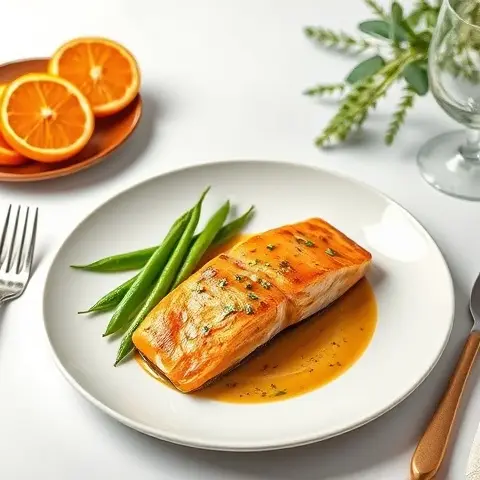 Zesty Orange-Ginger Glazed Salmon with Snap Peas