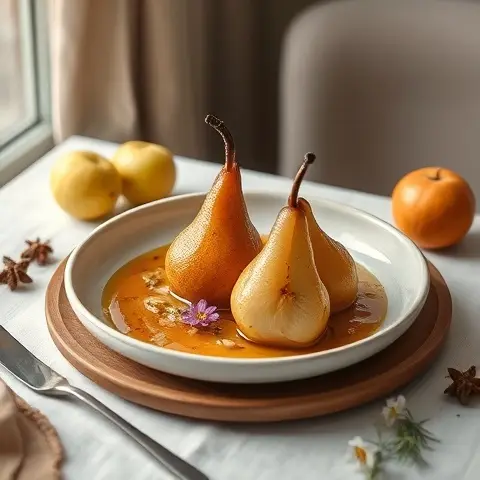 Cape Malay Spiced Poached Pears