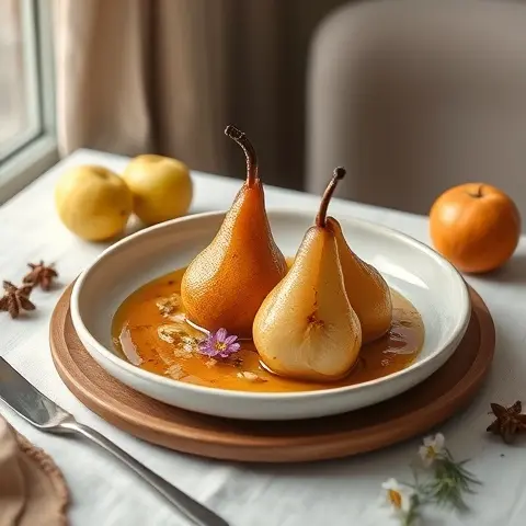 Cape Malay Spiced Poached Pears