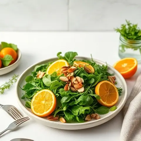 Almond & Citrus Arugula Salad with Flax Oil