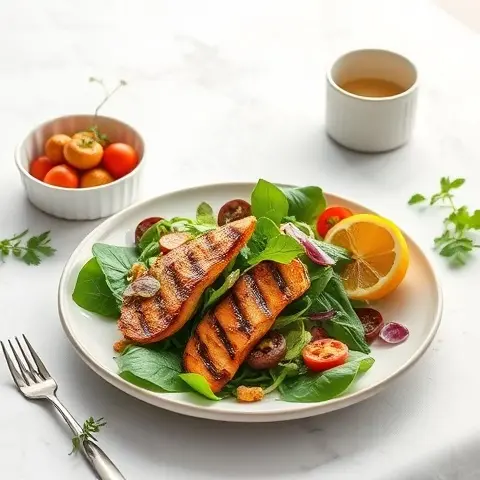 Grilled Sardine & Rocket Salad with Lemon Zest