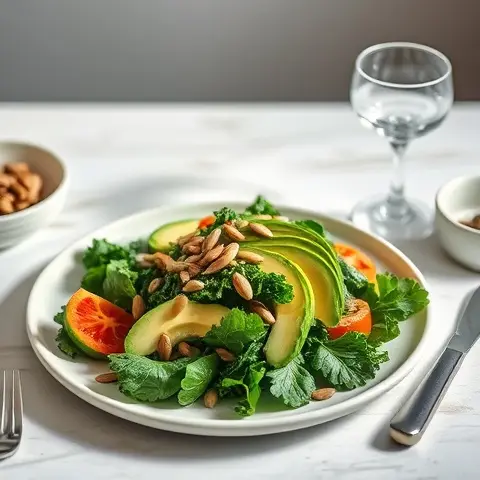 Nutritious Kale, Avocado & Pumpkin Seed Salad