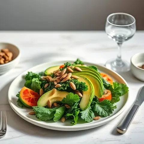 Nutritious Kale, Avocado & Pumpkin Seed Salad