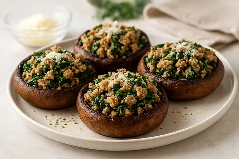 Turkey & Kale Stuffed Portobellos
