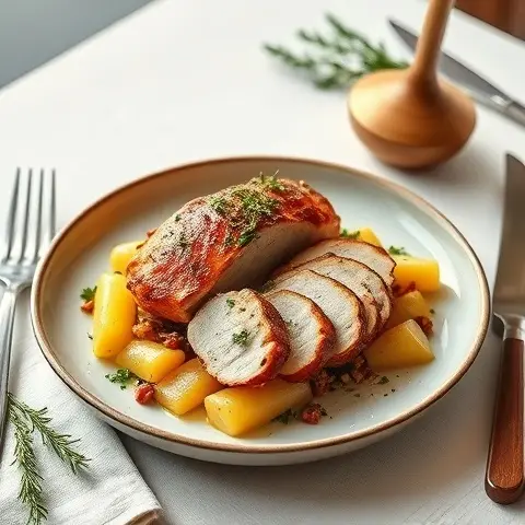 Saffron & Mace Roasted Turkey Breast with Warm Celeriac