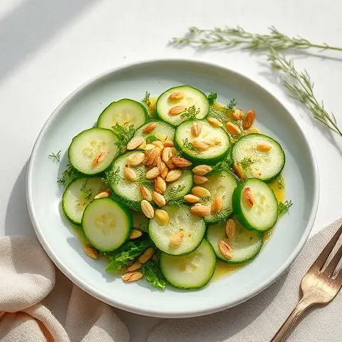 Warm Pumpkin Seed & Cucumber Salad with Dill