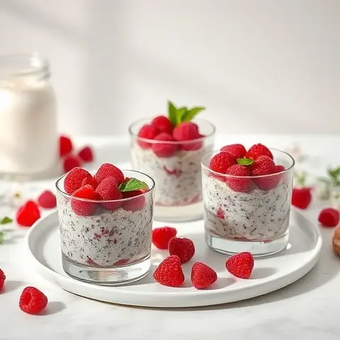 Raspberry Rosewater Chia Pots