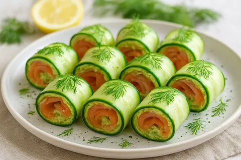 Smoked Salmon & Cucumber Roll-Ups