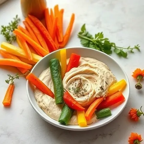 Rainbow Veggie Sticks with Hummus