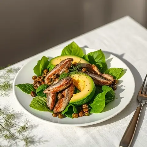 Refreshing Sardine & Avocado Salad with Dill and Capers