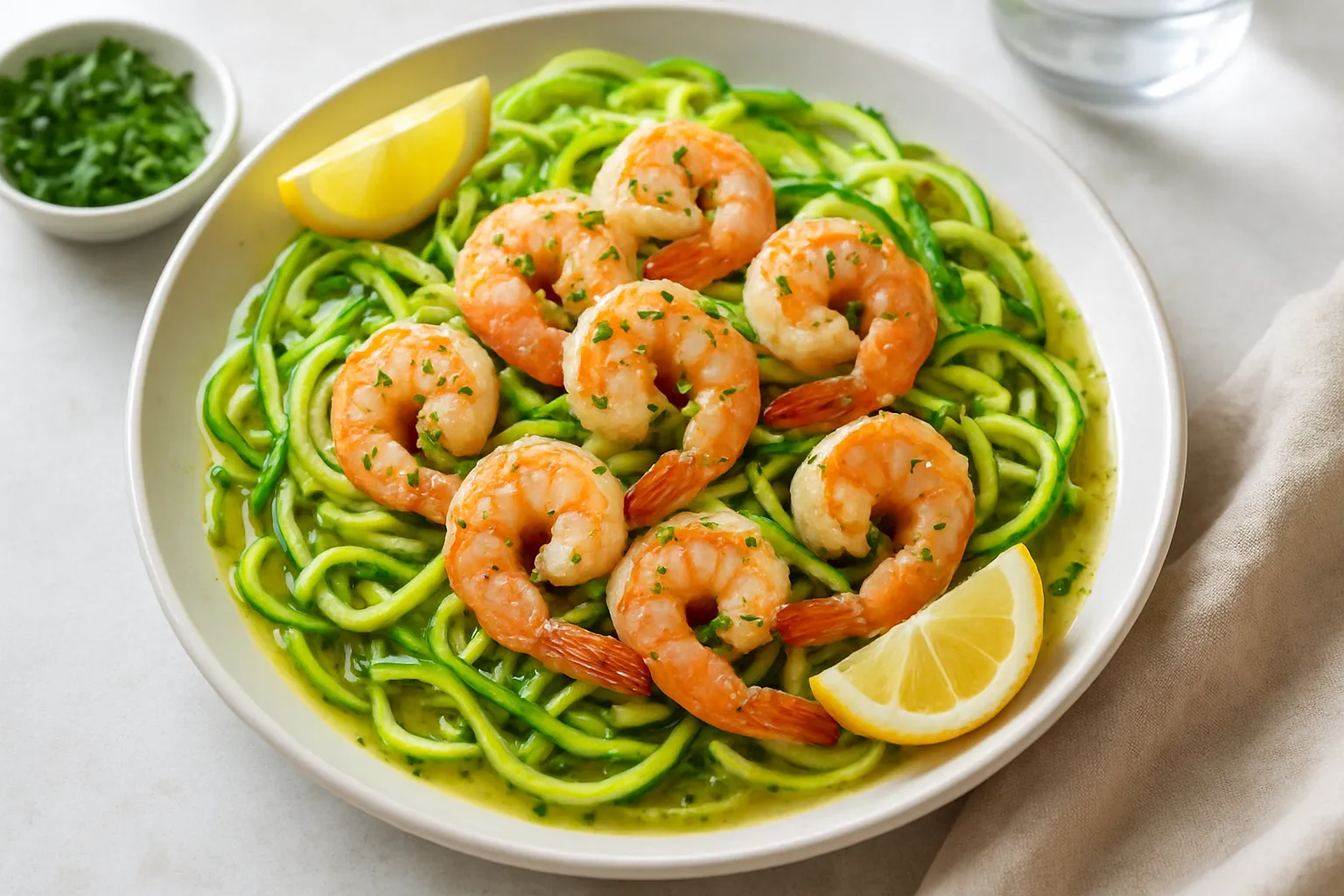 Garlicky Shrimp Collagen Zoodle Scampi