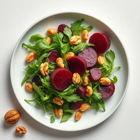 Roasted Beet & Arugula Salad with Walnuts