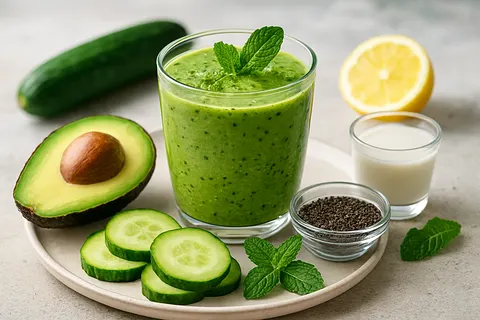Avocado-Cucumber Mint Smoothie