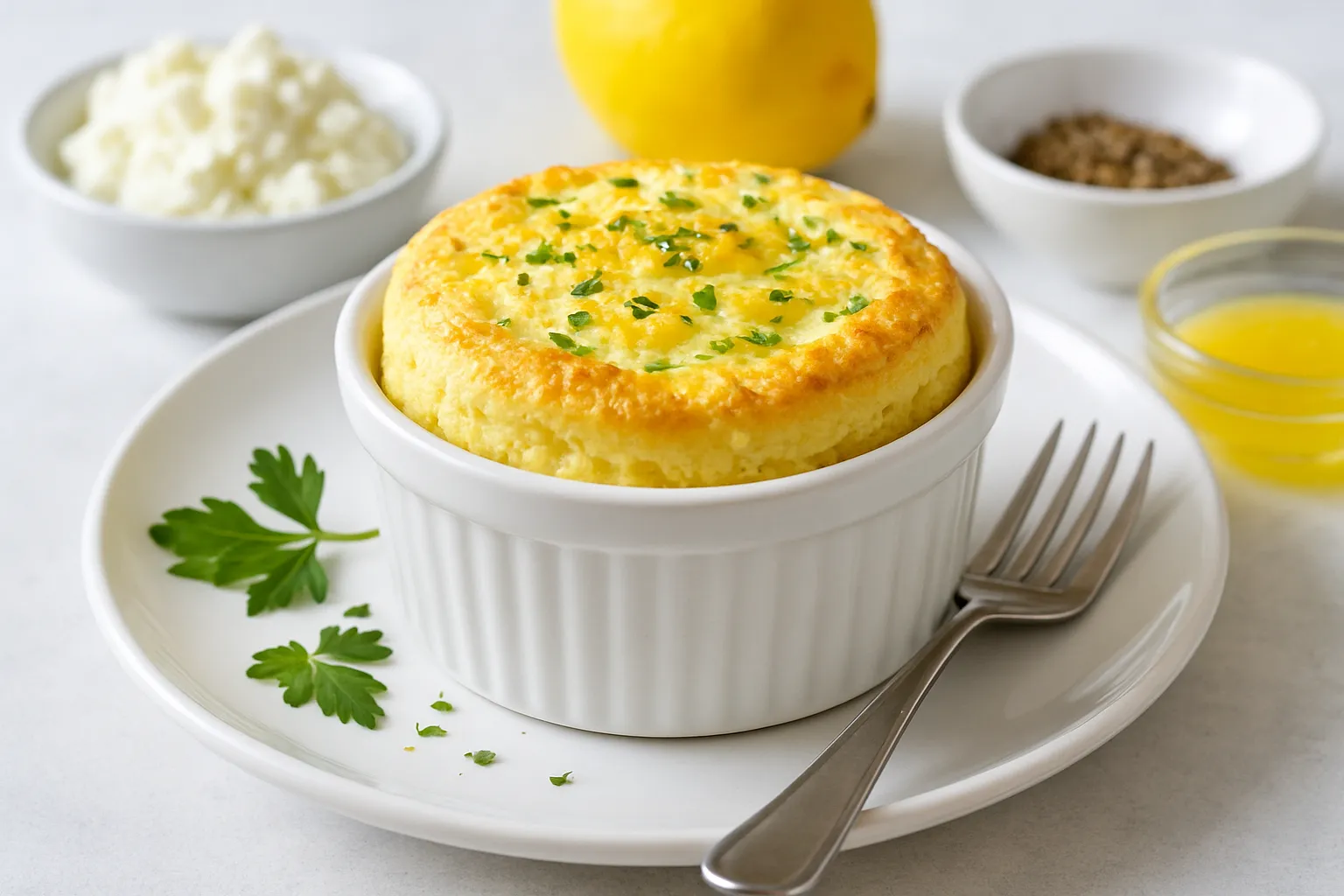 Ricotta-Lemon Zest Egg Soufflé