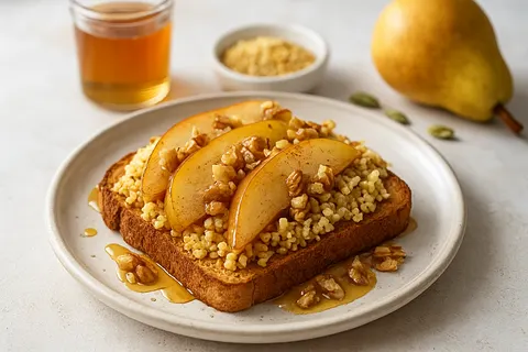 Warm Pear & Cardamom Millet Toast