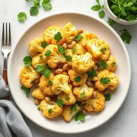 Cilantro-Lime Roasted Cauliflower with Pepitas