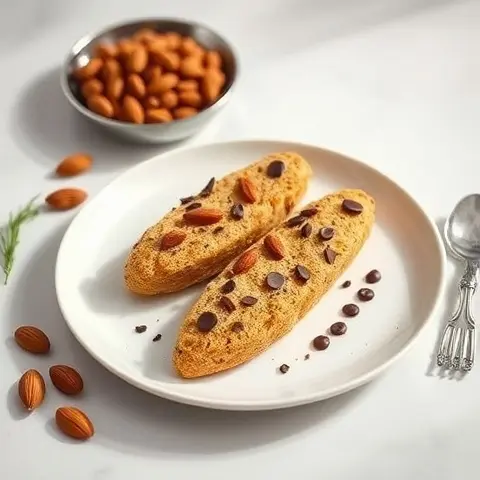 Chocolate-Kissed Almond Biscotti (Sugar-Free & Keto-Friendly)