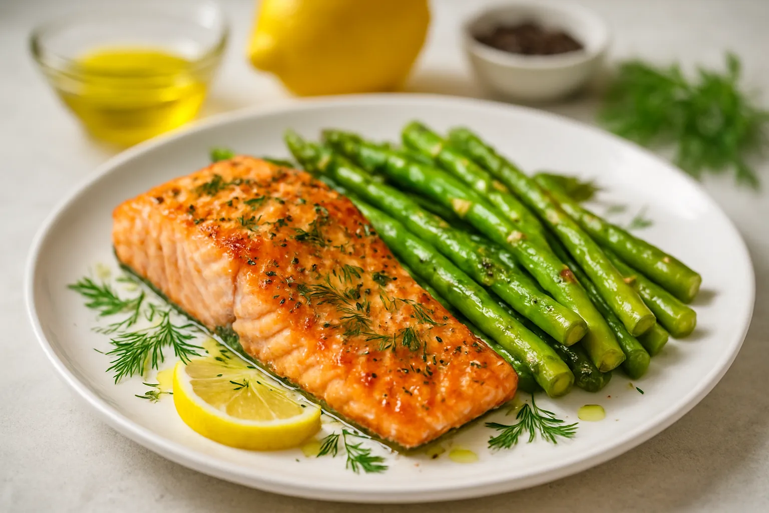 Grilled Salmon with Dill and Asparagus