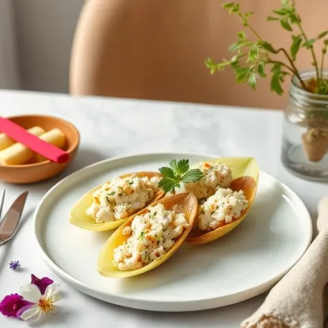 Cauliflower “Tuna” Salad Endive Boats