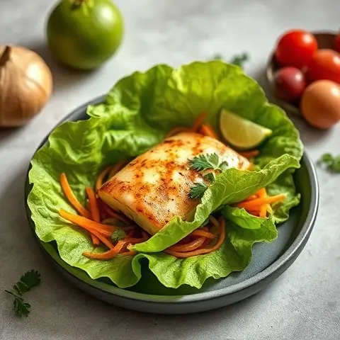 Cumin-Lime Grilled Fish Lettuce Tacos