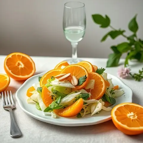 Refreshing Fennel, Orange & Celery Salad with Almonds