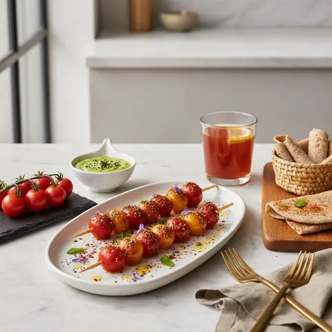 Ethiopian-Inspired Mitmita Tomato Skewers