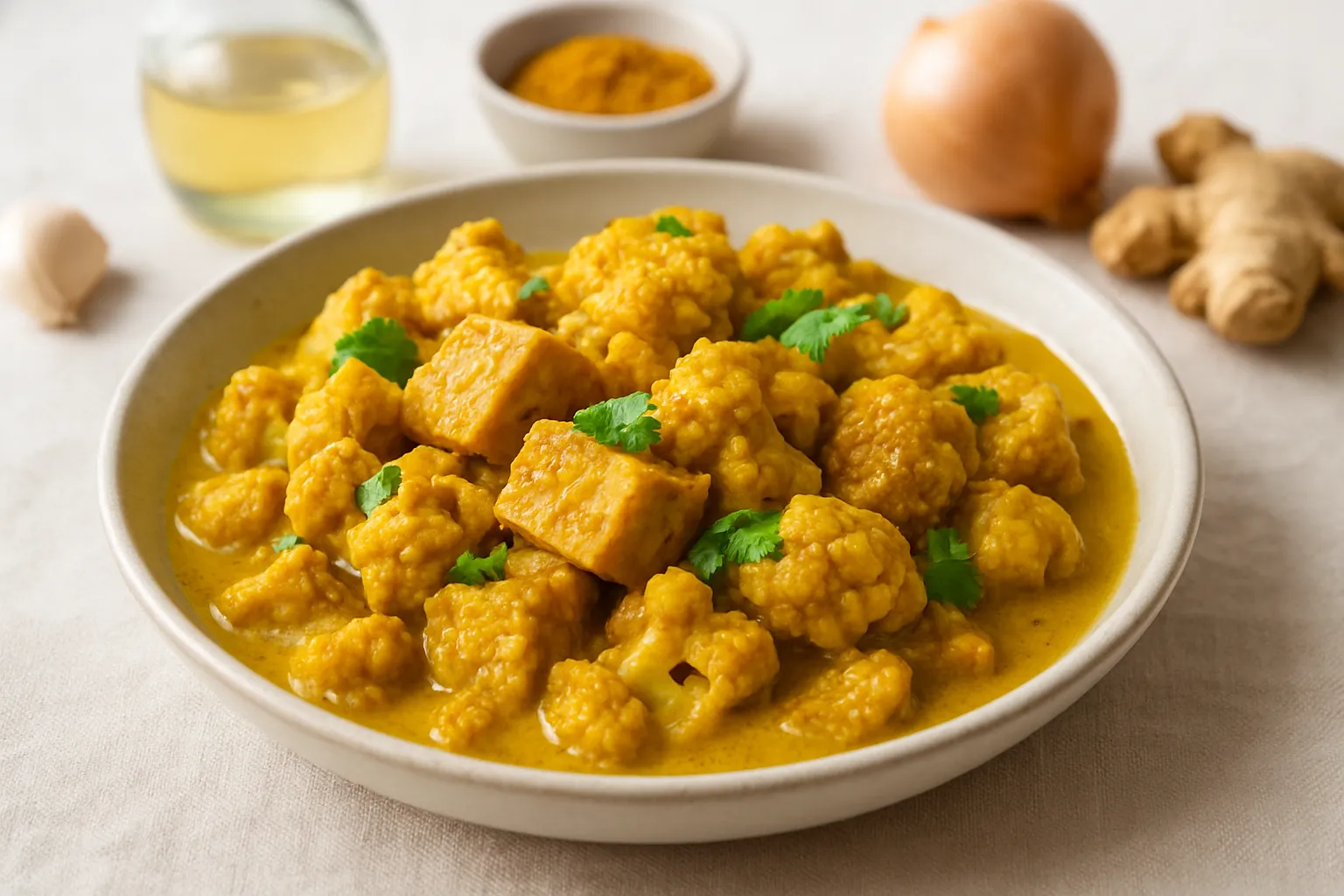 Vegan Tempeh and Cauliflower Korma