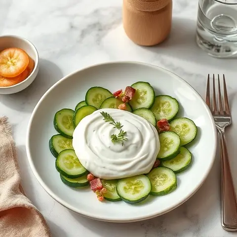 Crunchy Cucumber Coins with Ranch-Style Yogurt Dip