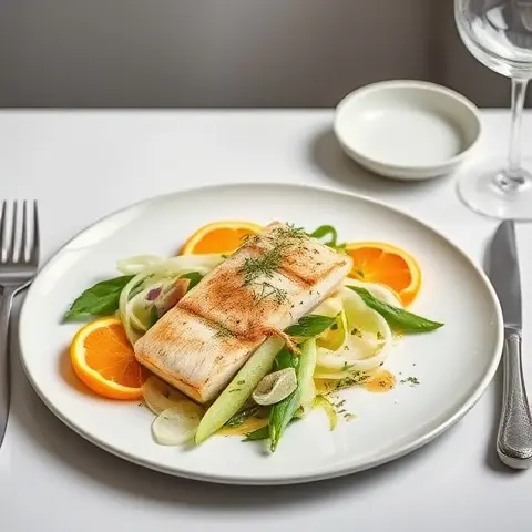 Pan-Seared Sea Bass with Fennel-Orange Salad