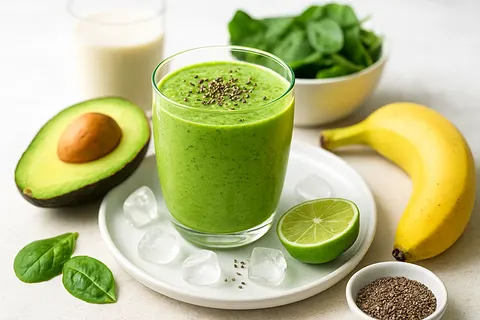 Nutritious Spinach-Avocado Green Shake
