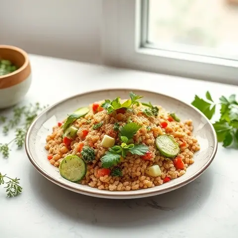 Refreshing Millet Tabouleh with Parsley and Cucumber