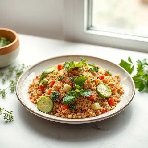 Refreshing Millet Tabouleh with Parsley and Cucumber