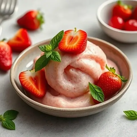 Strawberry Basil Gelato: A Refreshing Low-Sugar Delight