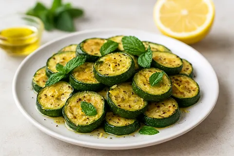 Roasted Zucchini with Lemon and Mint