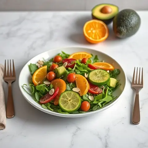 Citrus-Avocado Arugula Salad with Toasted Almonds