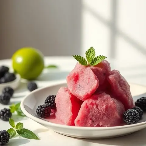 Refreshing Blackberry Lime Sorbet
