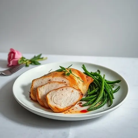 Rose & Cardamom Roasted Turkey with Sautéed Rapini