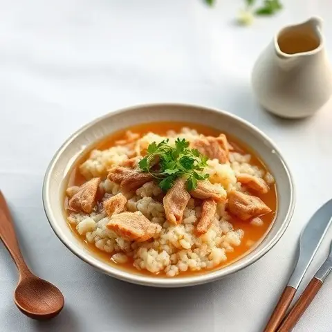 Bone Broth Ginger-Chicken Congee (Cauliflower Rice)