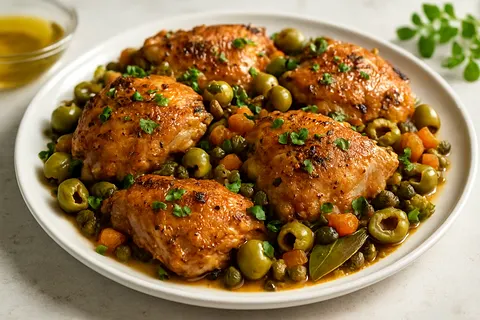 Baked Chicken Marbella with Olives & Capers